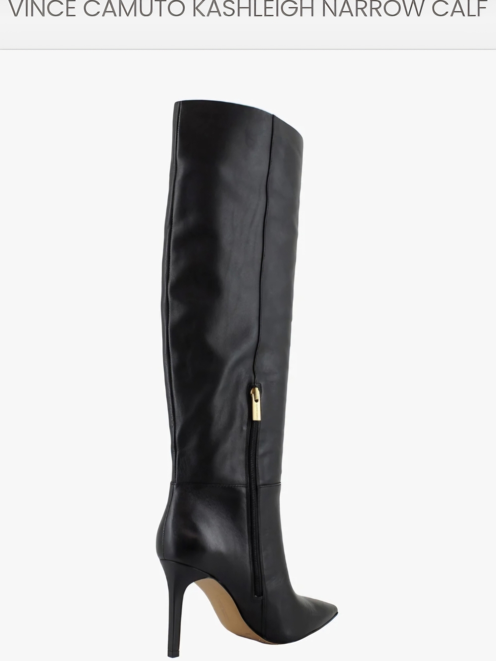 Vince Camuto Black Knee-High Pointed-Toe Stiletto Boots - Picture 7 of 11